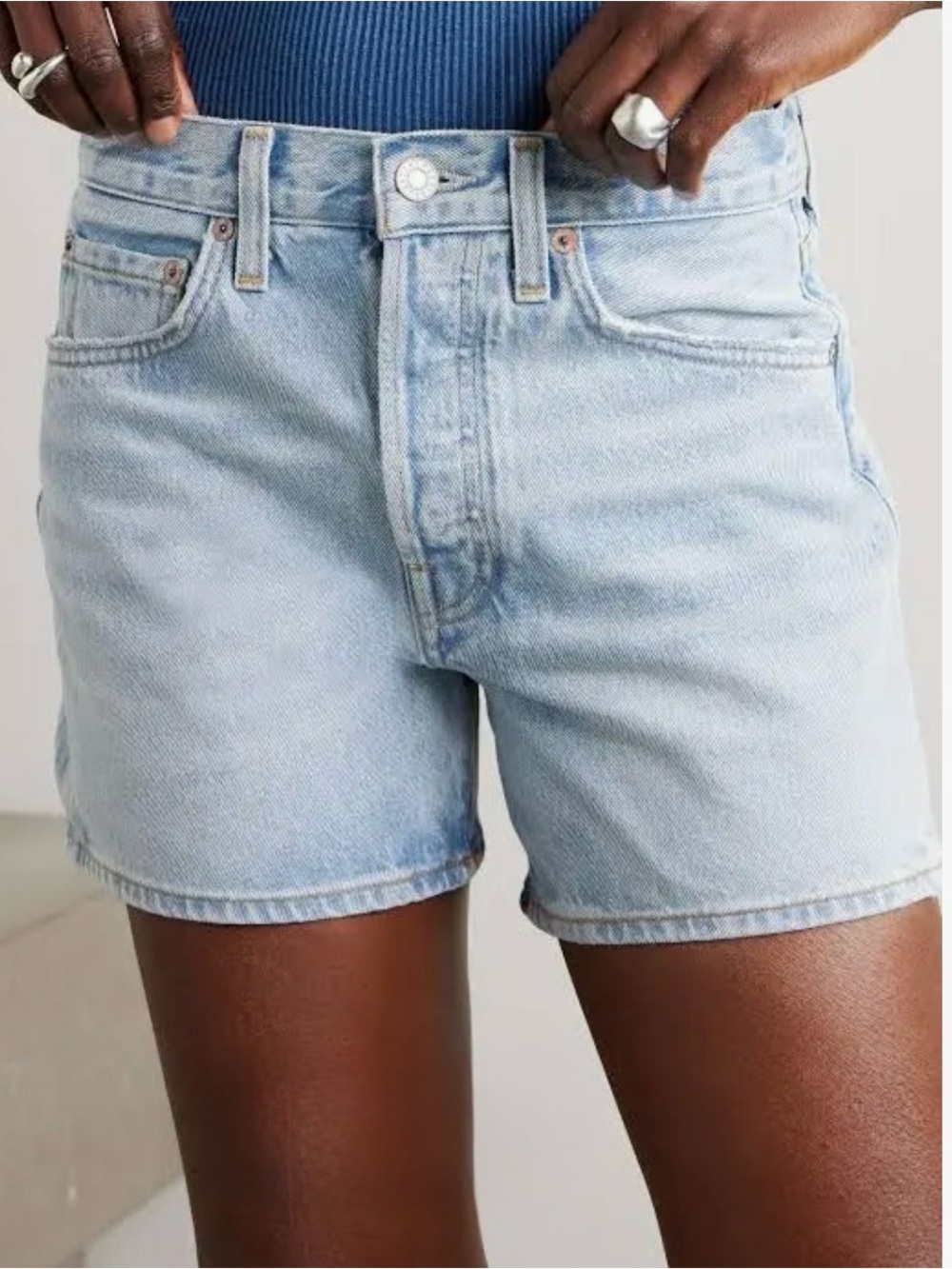AGOLDE Long Parker Denim Shorts NWT - Picture 4 of 6